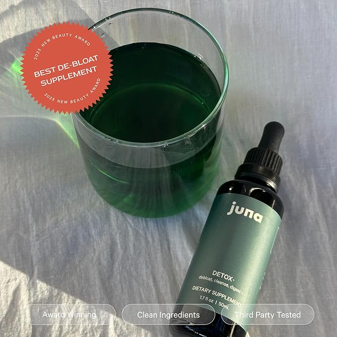 Juna Chlorophyll Liquid Drops, 3X Potency Concentration - Detox, Debloat, Cleanse, Internal Deodorant, Energy & Cellular Support Supplement - Fresh Minty Lemon Taste