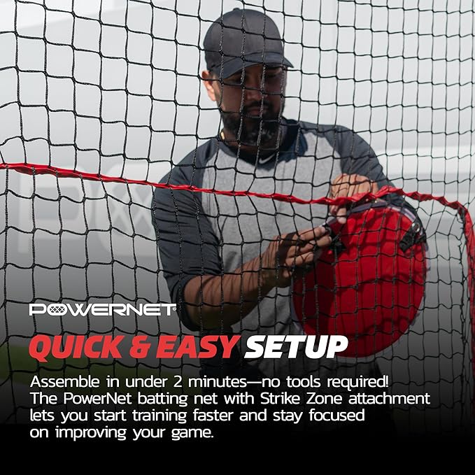 PowerNet Pitching Bundle, Baseball Net with Pitch Perfect Targets & Strike Zone Attachment, Weighted Ball, Softball Baseball Training Equipment to Increase Pitching Accuracy, 3 Net Sizes