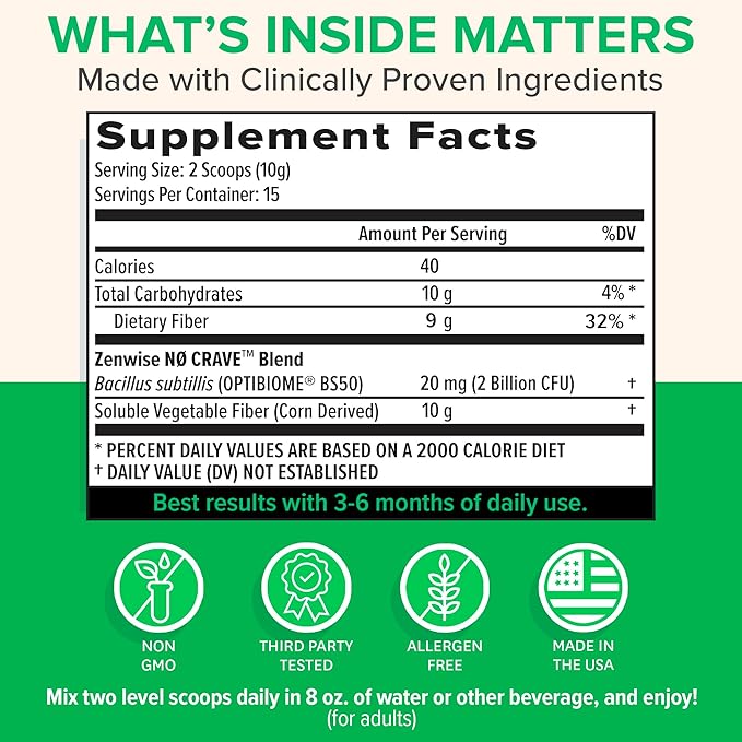 Zenwise Health ZenGLP-1, Natural GLP-1 with Metabolic Probiotics to Help Control Hunger & Cravings and Support Digestive Health - GLP-1 Supplement Support for Women & Men - 15-Day Serving
