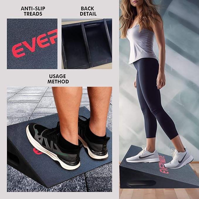 Slant Board Calf Stretcher, Non-Slip Heel Elevated Squat Wedge Block for Weightlifting and Calf Stretching