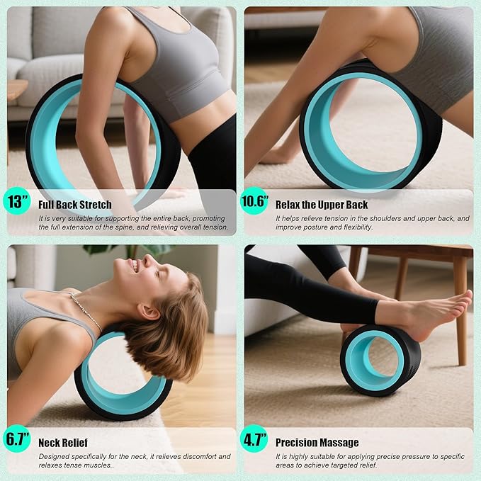 5 Pack Zomyove Foam Roller- Back Wheel for Deep Tissue Massage, XR Foot Massage Roller for Targeted Massage for Plantar Fasciitis and Foot Fatigue, Roller Kit for Physical Therapy & Exercise