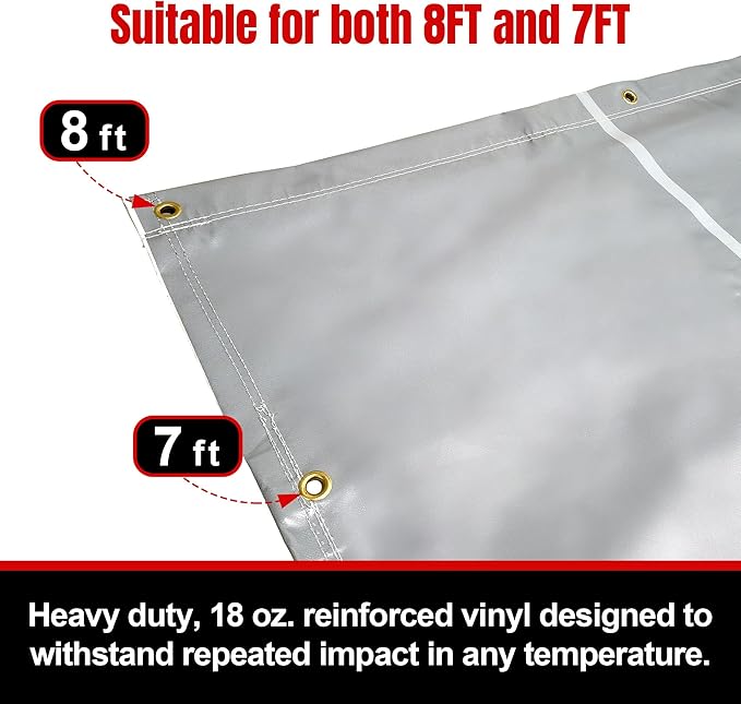 EALER Hockey Shooting Tarp 7x10 FT & 7/8x16 FT in 1 - Heavy Duty Goalie Target for Ice & Street Practice - Tear-Proof Built-in Shooter Tutor - Net Replacement for Garage Wall Protection