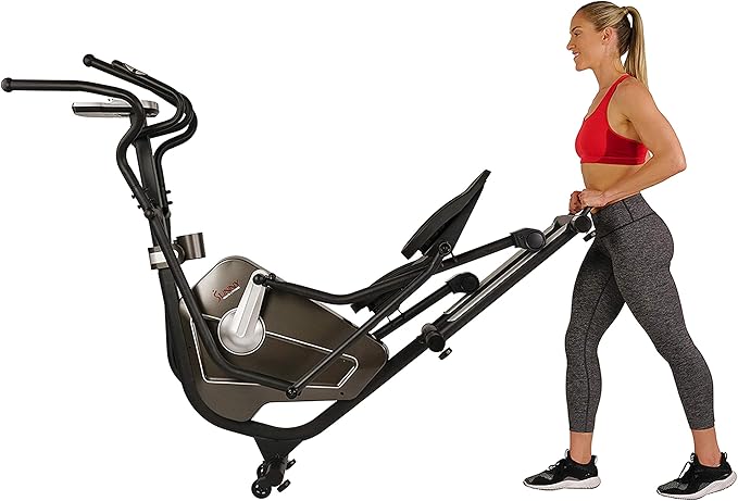 Sunny Health & Fitness Elliptical Trainer Machine w/Built-in Pulse Sensor, Low Impact Cardio Exerciser & Full-Body Cross Training for Home, Optional Free SunnyFit App Link & Electric w/300LB Load