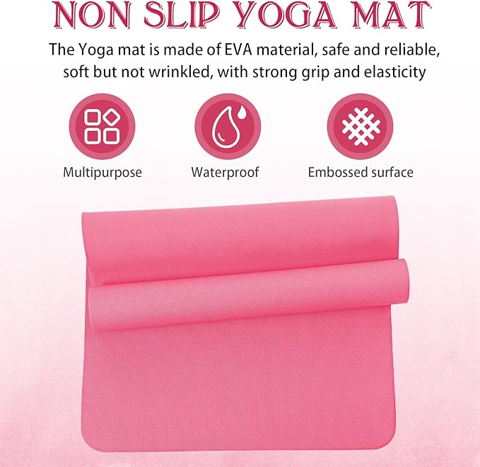 10 Pack Yoga Mats Bulk, 68'' x 24'' x 4mm Thick Yoga Mats for Kids and Adult Gym Mats Bundle Latex Free Exercise Mats with Non Slip Texture for Outdoor Yoga, Pilates or Workout