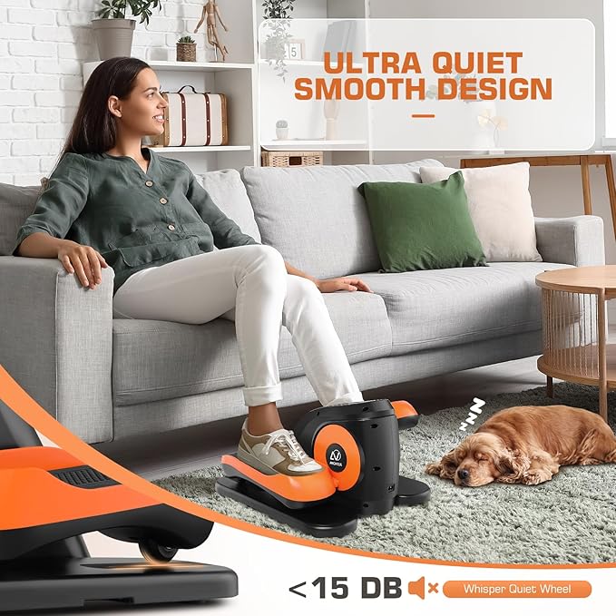 ANCHEER Under Desk Elliptical, Ellipse Leg Exerciser for Seniors Fully Assembled , Electric Seated Pedal Exerciser with Remote Control & 12 Adjustable Speed/Resistance