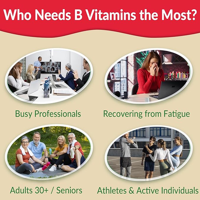 Super Vitamin B Complex Gummies - All B Vitamins Including Methyl B12, B1, B2, B3, B5, B6, Biotin, Methylfolate with Vitamin C, Choline, Inositol, PABA for Energy, Brain & Immune Support, Sugar Free