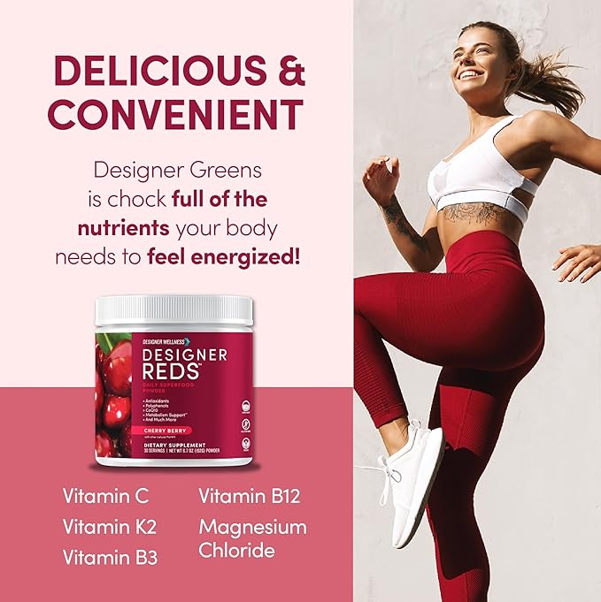 Designer Wellness, Designer Greens Superfood Powder with Prebiotics, Probiotics, Antioxidants, and Detox Support, 30 Servings