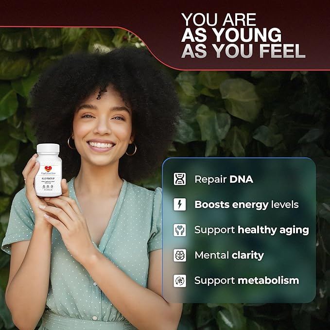 NAD+ Power Up Liposomal NAD+ Supplement – High Potency for Cellular Energy & Healthy Aging – Vegan, Gluten-Free, Non-GMO – for Men & Women – 30-Day Supply