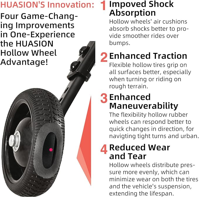 Adjustable Bicycle Training Wheels for Adults, Fit 24" to 28" Bikes, Steel Construction, Black, 1 Pair - Safe and Stable Learning Training Wheels