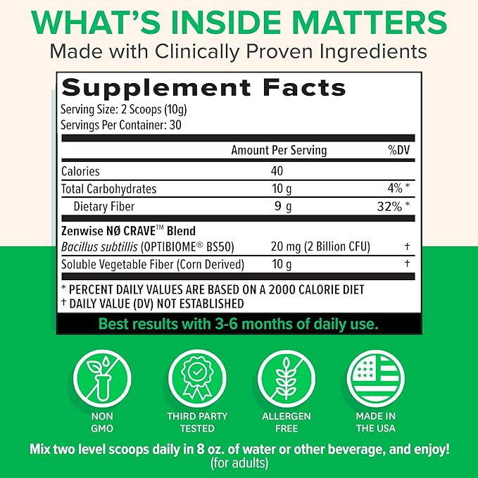 Zenwise Health ZenGLP-1, Natural GLP-1 with Metabolic Probiotics to Help Control Hunger & Cravings and Support Digestive Health - GLP-1 Supplement Support for Women & Men - 30-Day Serving