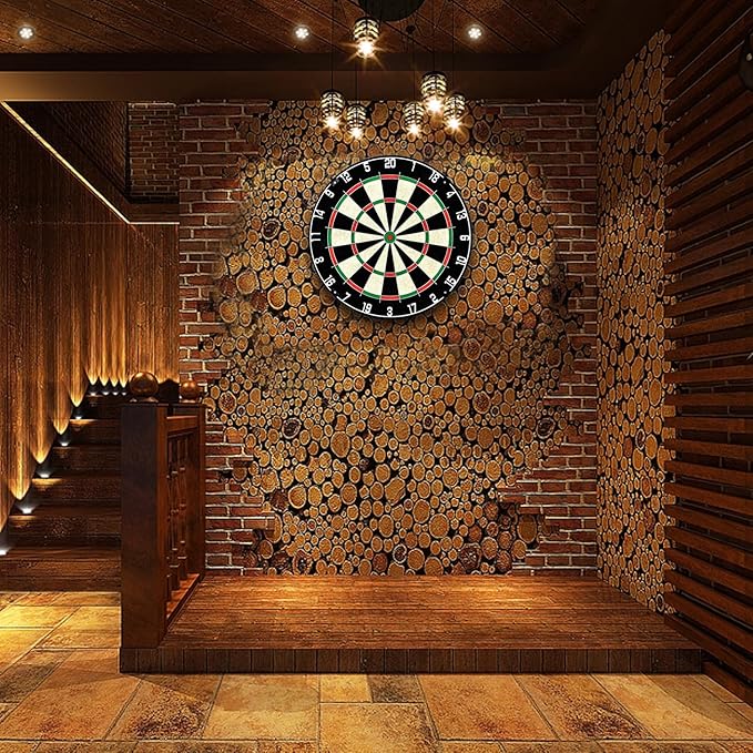 EVA Dartboard Surround Wall Protector, Sisal/Bristle Dartboard and 18g Steel Tip Darts Set Optional