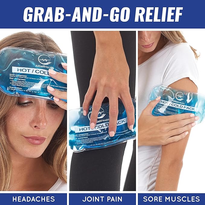 Reusable Hot and Cold Gel Ice Packs for Injuries - Gel Cold Packs for Injuries - Multiple Shapes and Sizes 7 Variety Pack