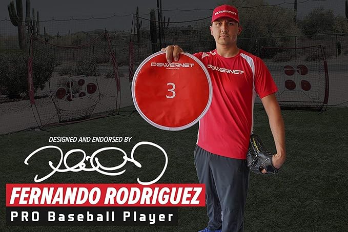 PowerNet Pitching Bundle, Baseball Net with Pitch Perfect Targets & Strike Zone Attachment, Weighted Ball, Softball Baseball Training Equipment to Increase Pitching Accuracy, 3 Net Sizes