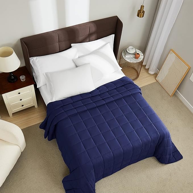 L'AGRATY Weighted Blanket - 80"x87" 25lbs Cooling Breathable Heavy Blanket Microfiber Material with Glass Beads Big Blanket for Adult All-Season Summer Fall Winter Soft Thick Comfort Blanket