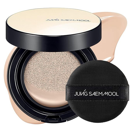 JUNG SAEM MOOL Essential Skin Nuder Cushion 19C Pink Light 0.49 Fl Oz, No Refill, Natural Radiant Finish Cushion Foundation with Buildable Coverage, Lightweight Texture, Korean Foundation Makeup