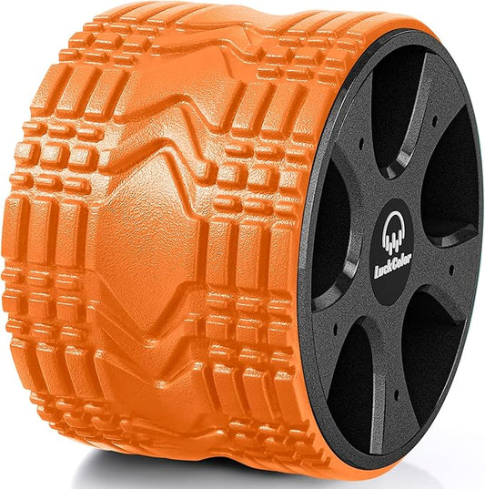 Back Roller, Back Wheel Targeted Back Pain Relief, Yoga Wheel Muscle Massage, Foam Roller for Trigger Point Therapy Physical, Stretching & Exercise, 880lbs Capacity, 10 Inch (Orange+Grey)