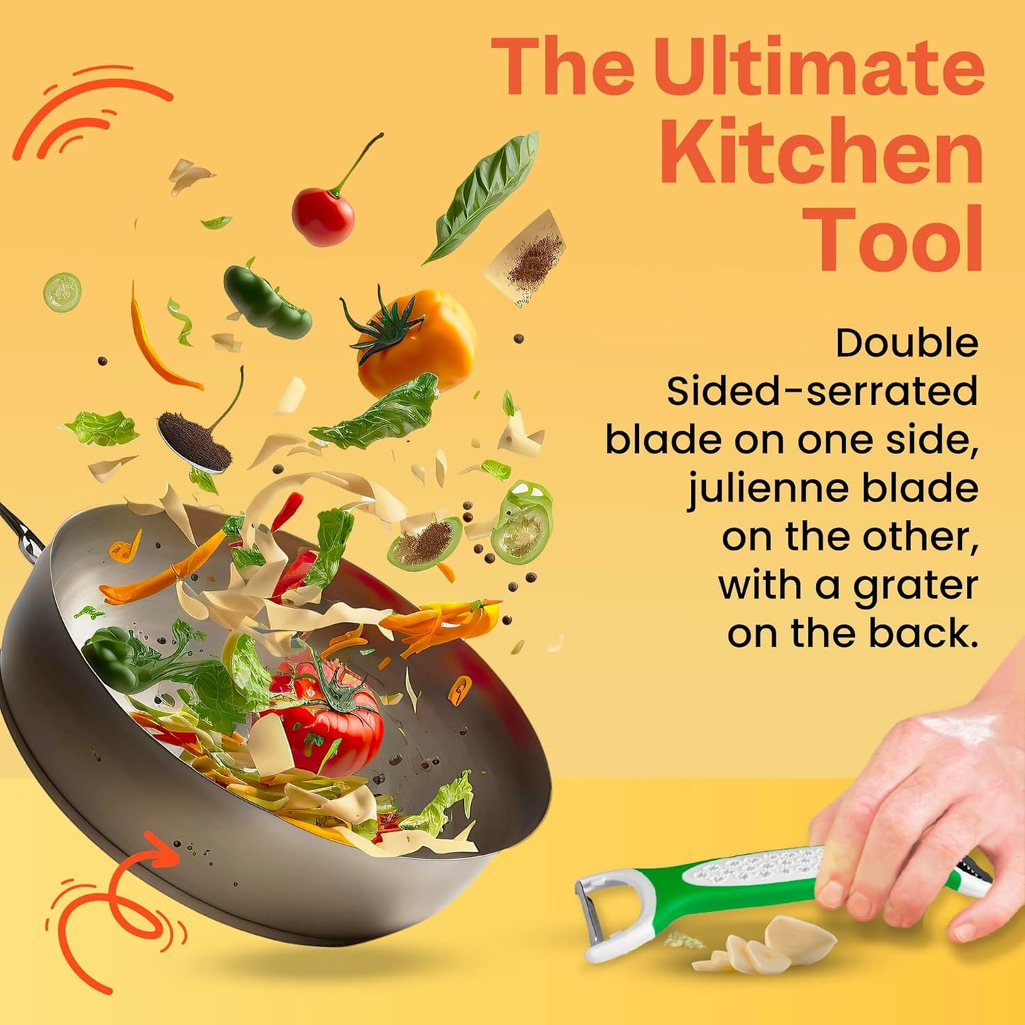 Peeler & Slicer Deluxe – Ronnie Neville’s Original As Seen on TV 3-in-1 Stainless Steel Kitchen Tool, Vegetable Peeler, Julienne Cutter, Cheese Shaver