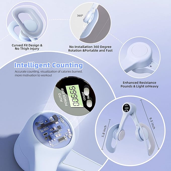 Thigh Master, Pelvic Floor Strengthening Device with Display Counter Hip Trainer Kegel Exerciser, Leg Inner Thigh Trainer Pelvic Floor Muscle Trainer, Thigh Exercise Workout Equipment for Home