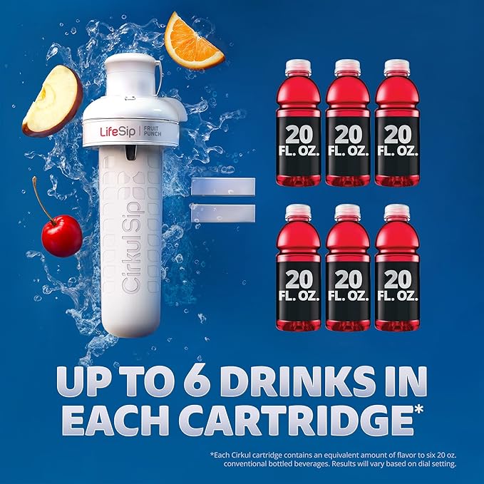 Cirkul Fission Flavor Cartridge Variety Pack with Caffeine, 6-Pack (2 Send It, 2 Jackpot, 2 Blue Magic), No Sugar, Zero Calorie Drink Mix