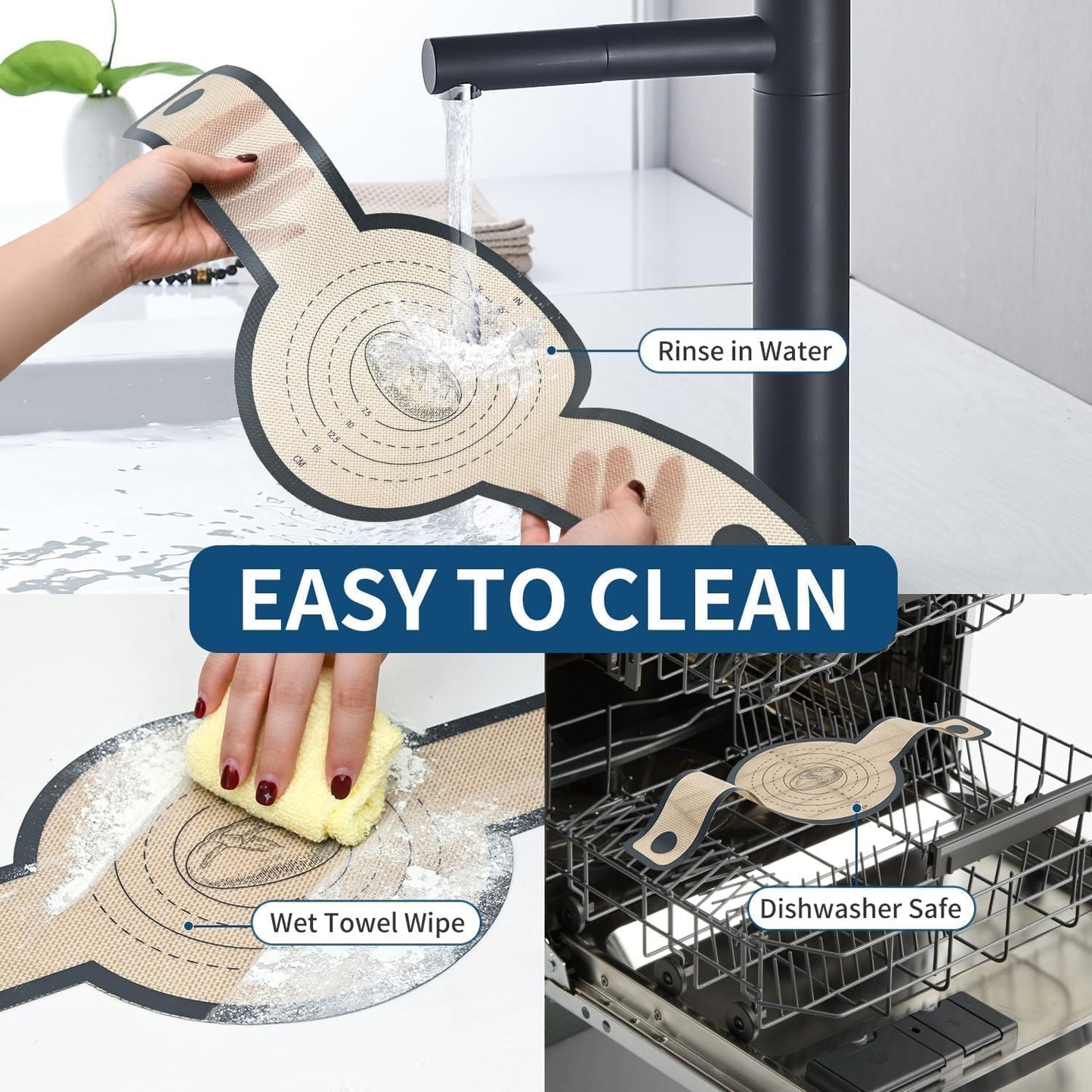 Silicone Bread Sling for Dutch Oven Liners Silicone Baking Mat Reusable Sourdough Bread Baking Supplies with Long Handle Bread Making Tools for Transfer Sourdough (1 Pc Gray Mat)