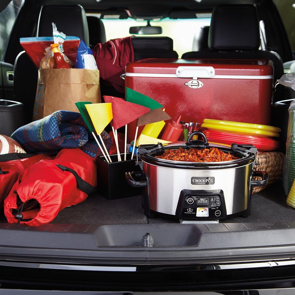 Crock-Pot 6 Quart Cook & Carry Programmable Slow Cooker with Digital Timer Stainless Steel (CPSCVC60LL-S) pack of 1