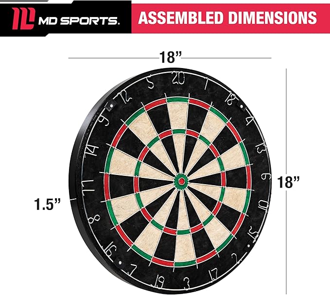 MD Sports Dartboard Cabinet Multiple Styles Electronic Dartboard With Digital X/O Cricket Scorekeeping and Dart Set, Perfect for Cricket Games