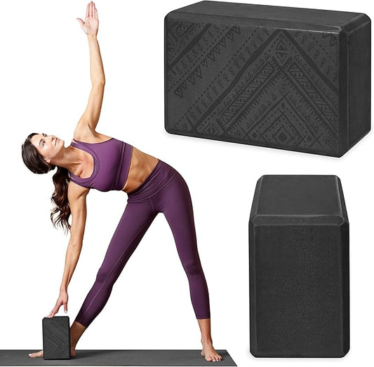 Gaiam Yoga Block - Supportive Latex-Free Eva Foam - Soft Non-Slip Surface with Beveled Edges for Yoga, Pilates, Meditation - Yoga Accessories for Stability, Balance, Deepen Stretches