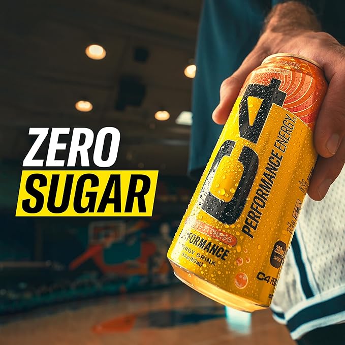 Cellucor C4 Energy Carbonated Zero Sugar Energy Drink, Pre Workout Drink + Beta Alanine, Sour Gummy Splash, 16 Fl Oz (Pack of 12)