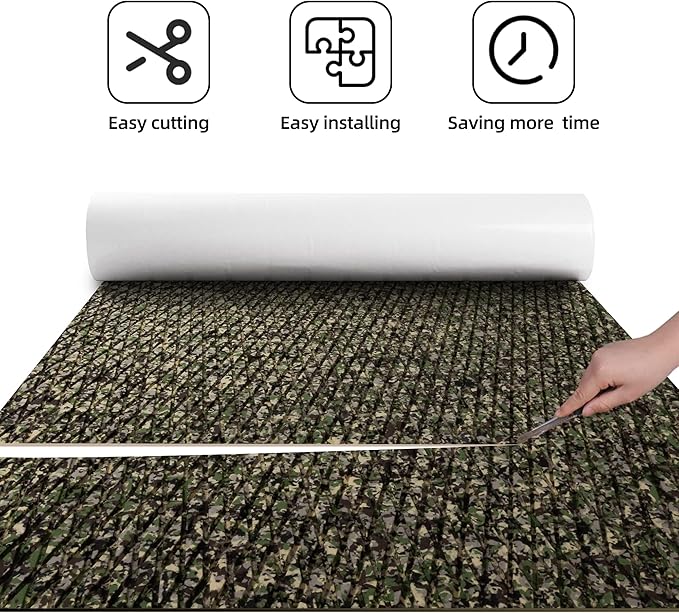 FOCEAN Boat Flooring EVA Foam Boat Decking Faux Teak Marine Flooring Boat Mat Boat Carpet Sheet for Motorboat RV Yacht Kayak Surfboard, 94.5"x 47.2"/35.4"/23.6"/15.7"