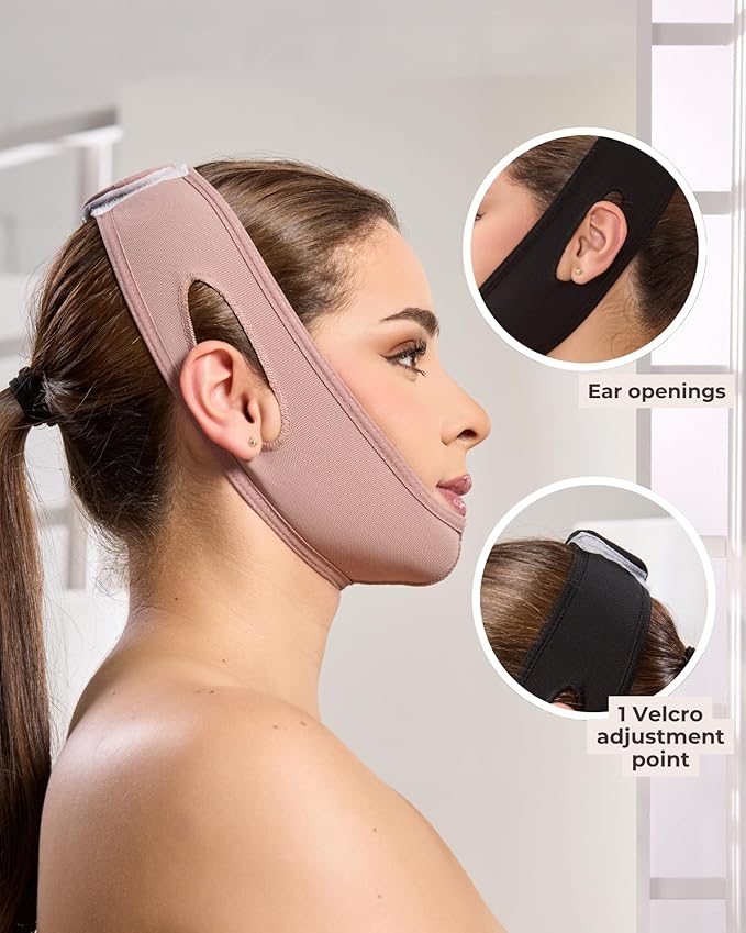 SHAPE CONCEPT Chin Strap for Sleeping 320 with Powernet, Otoplasty Headband, Double Chin Reducer and Ear Correctors