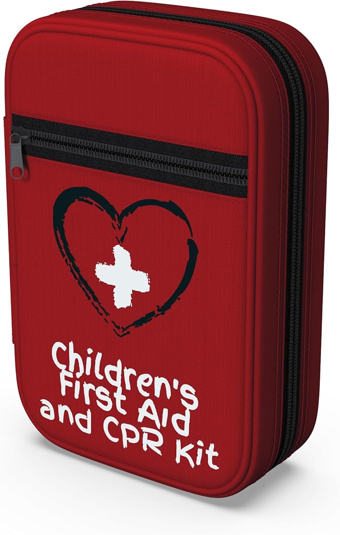 Small, First Aid and CPR Kit for children, toddler, and kids. Large Variety of Bandages to fit your childs injuries. Perfect travel first aid kit, Diaper Bag, Backpack, Car, and More. Quick and Effect