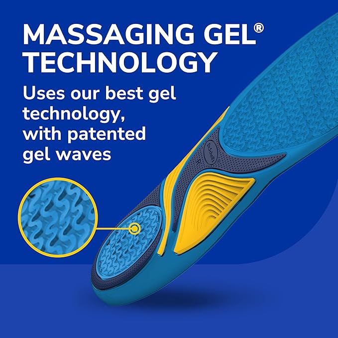 Dr. Scholl’s Energizing Comfort Women’s Everyday Insoles with Massaging Gel - Clinically Proven, All-Day Energy and Comfort Inserts, Patented Triple Gel Design, Shock Absorbing, Arch Support: 2 Pairs