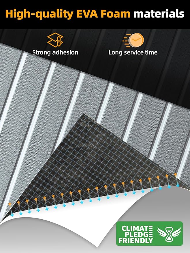FOCEAN Boat Flooring EVA Foam Boat Decking Faux Teak Marine Flooring Boat Mat Boat Carpet Sheet for Motorboat RV Yacht Kayak Surfboard, 94.5"x 47.2"/35.4"/23.6"/15.7"