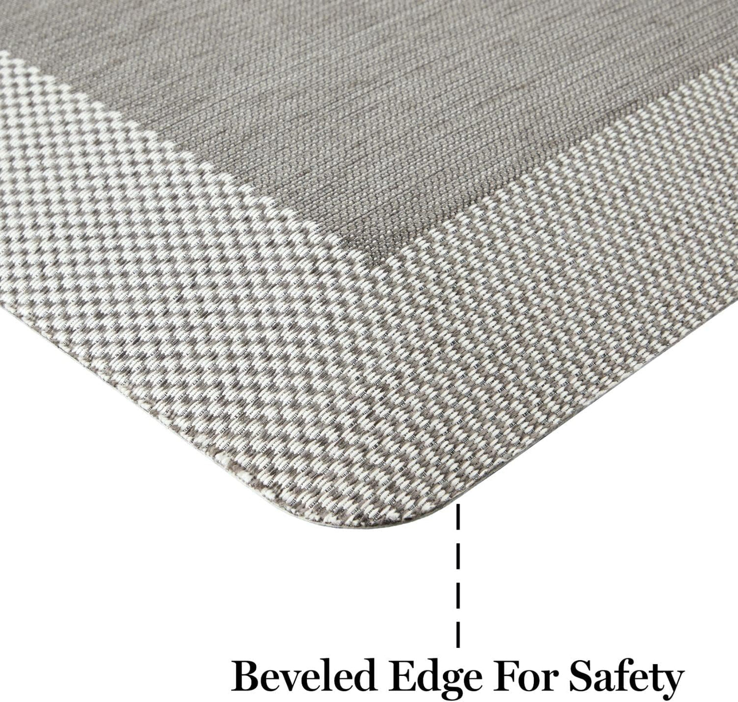 Martha Stewart Mira Modern Heathered Anti-Fatigue Air-Infused Kitchen Mat, Grey, 19.6"x32"