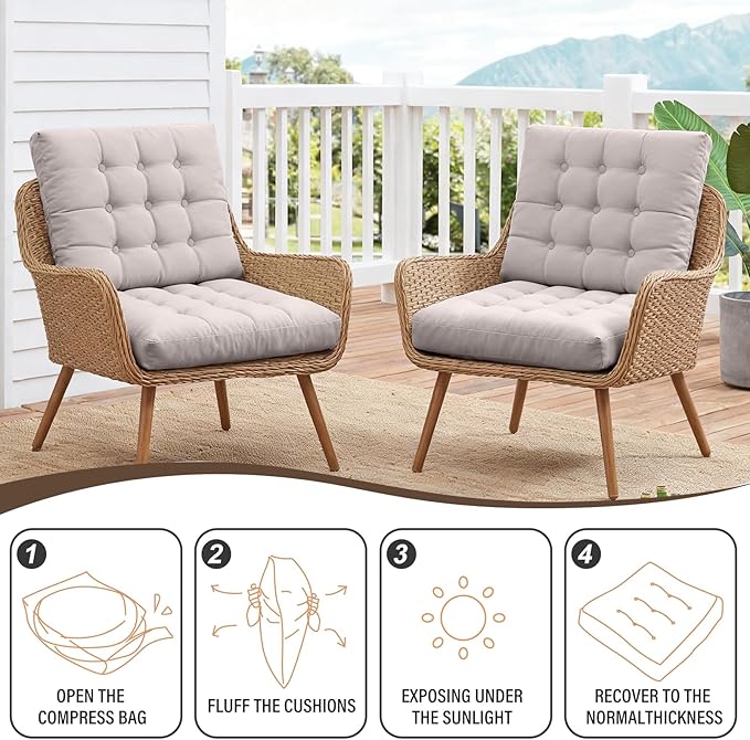 Tiita Meditation Floor Pillows, 22 Inch Square Floor Cushions for Adults, Thicken Tufted Seat Pad Set of 2, Large Floor Cushion for Yoga Garden Living Room Balcony Office Tatami, Grey