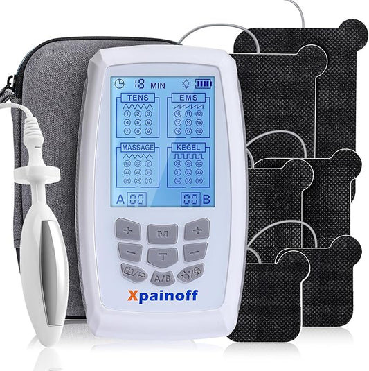 TENS Unit & EMS Pelvic Floor Muscle Exercise,36 Modes Rechargeable Dual Channel EMS Massager Machine with Pelvic Floor Muscle Electrode Probe and Travel Case