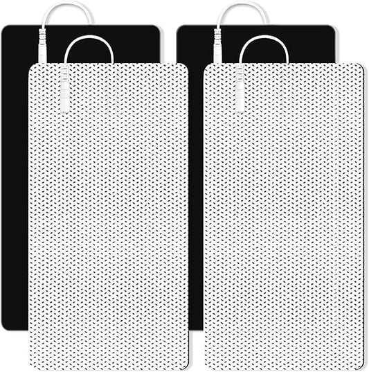 TENS Unit Replacement Pads for Waist and Lower Back Pain Relief 4X8" Large TENS Unit Pads Self-Adhesive Electrode Pads Compatible with TENS 7000, AUVON TENS- 4 Pcs