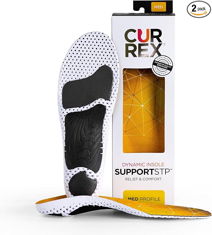 CURREX SupportSTP – Arch Support Insole w/Superior Cushioning & Airflow, Heavy Duty Shell for Less Fatigue – Comfort, Athletic, Casual and Work Shoe Inserts, Men & Women – Medium Arch, 2XL
