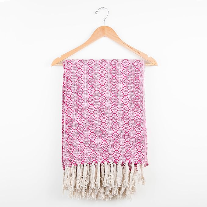 Arkwright Common Ground Bulk Blankets - Pack of 12 - Reversible 100% Cotton All Season Lightweight Couch Bed Throws for Wedding Guests, Travel, and Outdoor Events, 50 x 70 in, Aztec