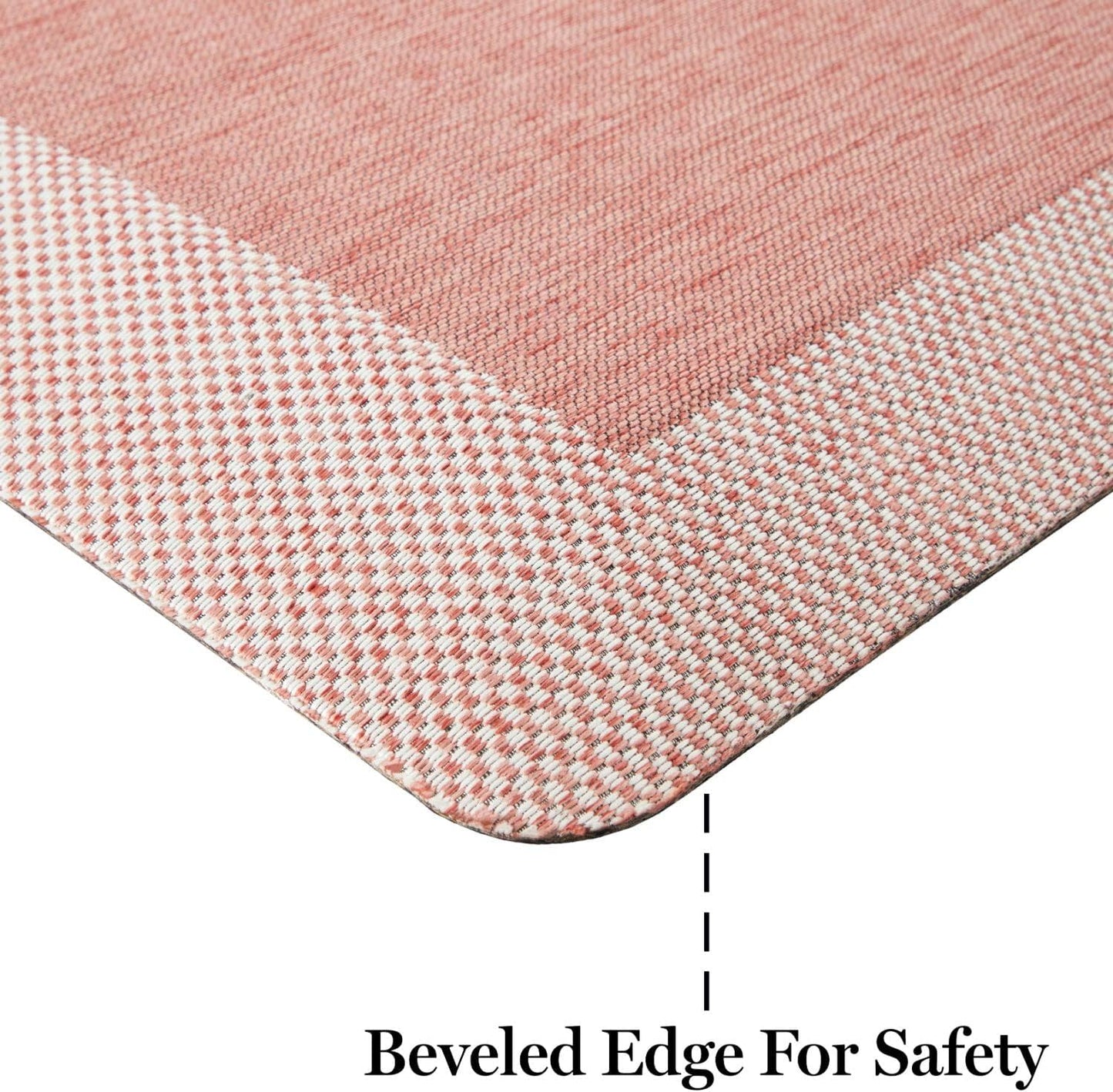 Martha Stewart Mira Modern Heathered Anti-Fatigue Air-Infused Kitchen Mat, Spice Red, 19.6"x39"