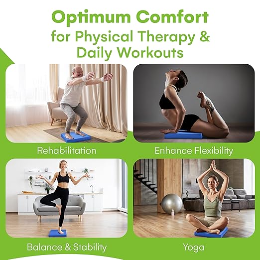 Steady Doggie | Blue Foam Balance Pad - Balance Board for Physical Therapy - Durable Large Textured Cushion Pad for Exercise, Workout, Balancing, Stability Workout, Knee and Ankle Exercise