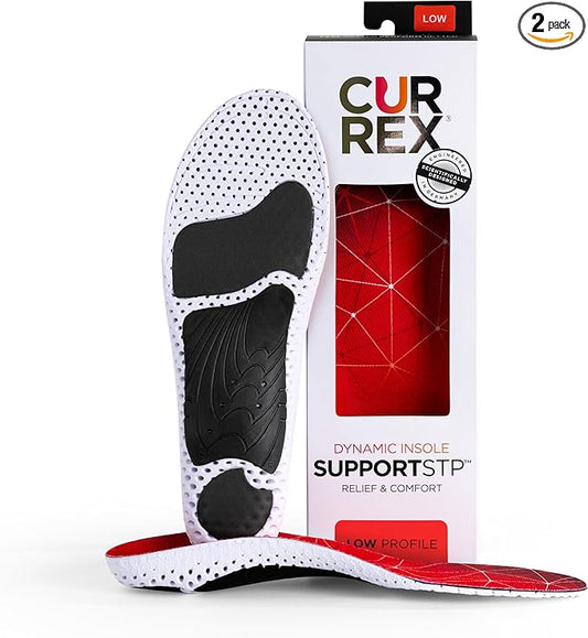 CURREX SupportSTP – Arch Support Insole w/Superior Cushioning & Airflow, Heavy Duty Shell for Less Fatigue – Comfort, Athletic, Casual and Work Shoe Inserts, Men & Women – Low Arch, XS