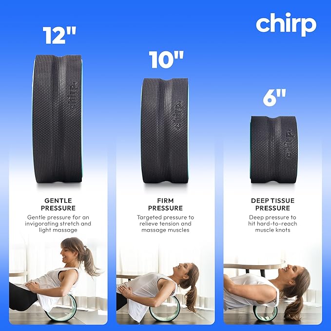 Chirp Wheel Foam Roller - Targeted Back & Neck Pain Relief, Muscle Massage, Trigger Point Therapy, High-Density Foam Tool for Physical Therapy, Stretching & Exercise, 500lbs Capacity, 12-Inch Mint
