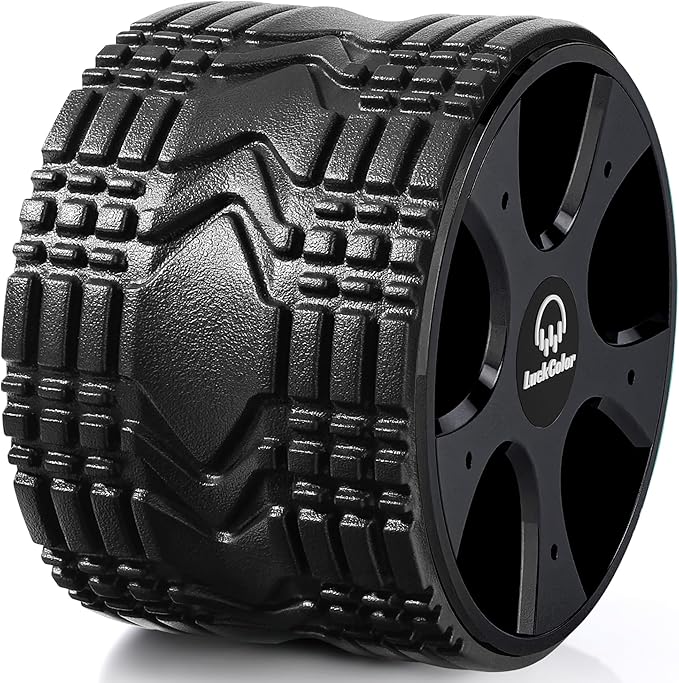 Back Roller, Back Wheel Targeted Back Pain Relief, Yoga Wheel Muscle Massage, Foam Roller for Trigger Point Therapy Physical, Stretching & Exercise, 880lbs Capacity, 10 Inch (Black+Black)
