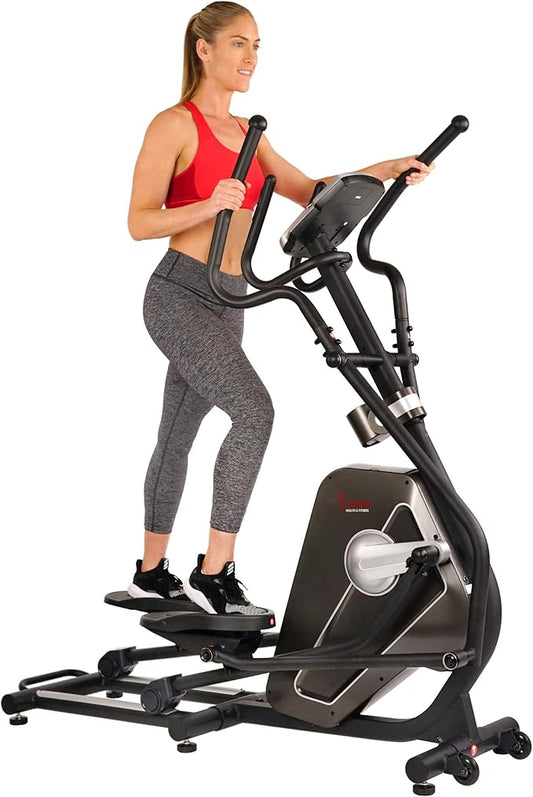 Sunny Health & Fitness Elliptical Trainer Machine w/Built-in Pulse Sensor, Low Impact Cardio Exerciser & Full-Body Cross Training for Home, Optional Free SunnyFit App Link & Electric w/300LB Load
