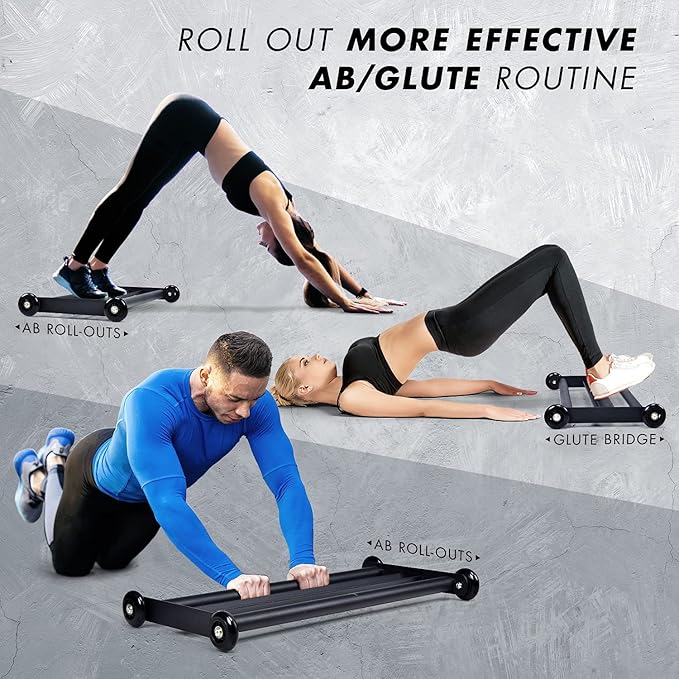 Yes4All Glute Ham Glider, Exercise Wheels for Home Gym Fitness, Glute Hamstring, Booty Building
