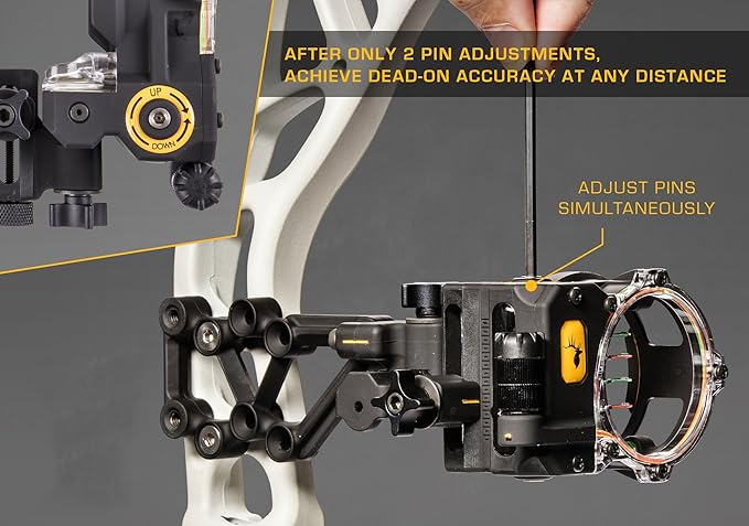 Trophy Ridge React H4 Bow Sight - 4 Pin Sight, Tool Less Windage and Elevation Adustability, 2nd Axis Leveling, Adjustable Click Light