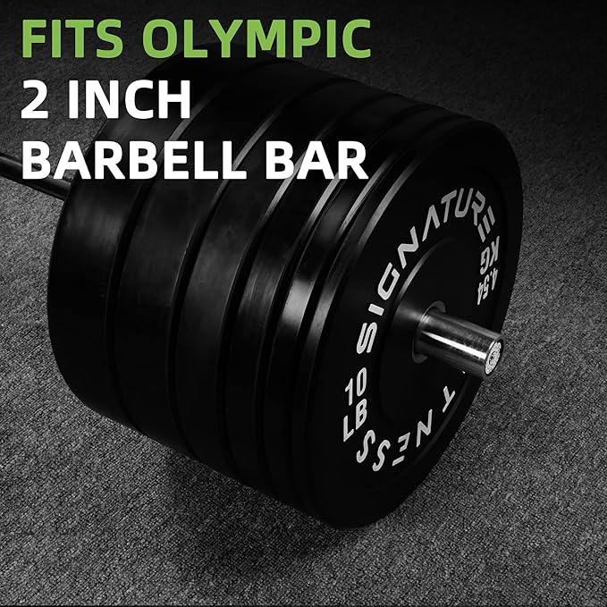 Olympic Bumper Plates Set, 2" Weight Plates for Strength Training & Weightlifting, Paris or Set or Set with Barbell, Multiple Options
