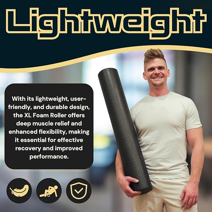 FitNation Foam Roller – High-Density Foam Muscle Roller – Textured Foam Rollers for Muscle Massage, Stretching, Pilates, Yoga