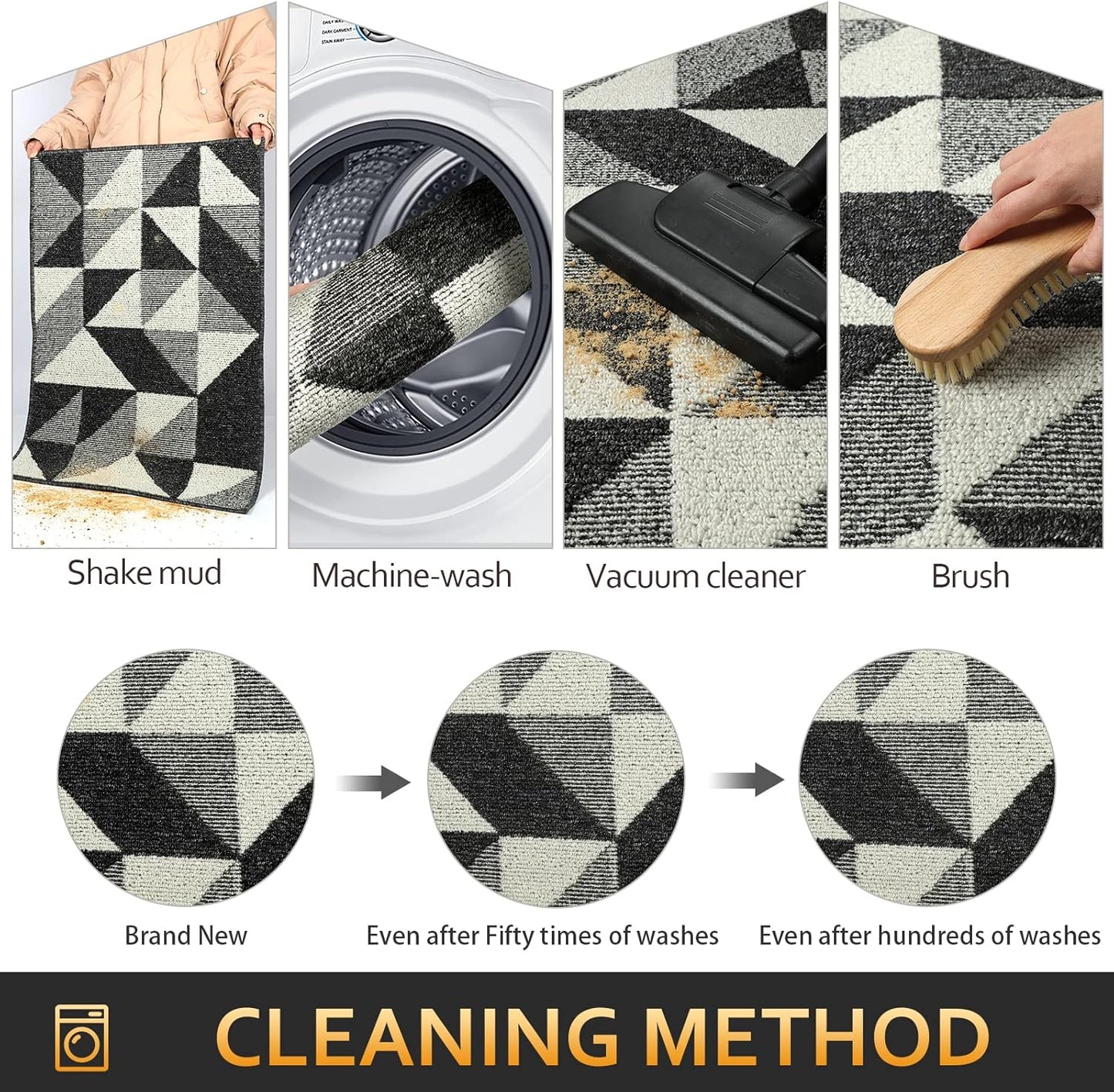 hicorfe Kitchen Rugs and Mats Sets,24" x 35" Super Absorbent Polypropylene Non-Slip Rug,Soft Comfort Floor Mat,Washable for Kitchen,Hallway,Office,Sink,Laundry